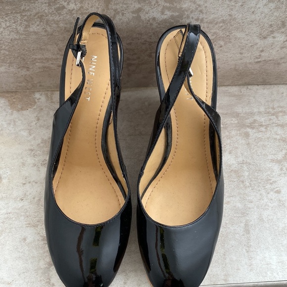 Nine West Patent Round Toe Platform Wedges Cheyanne - Picture 3 of 8